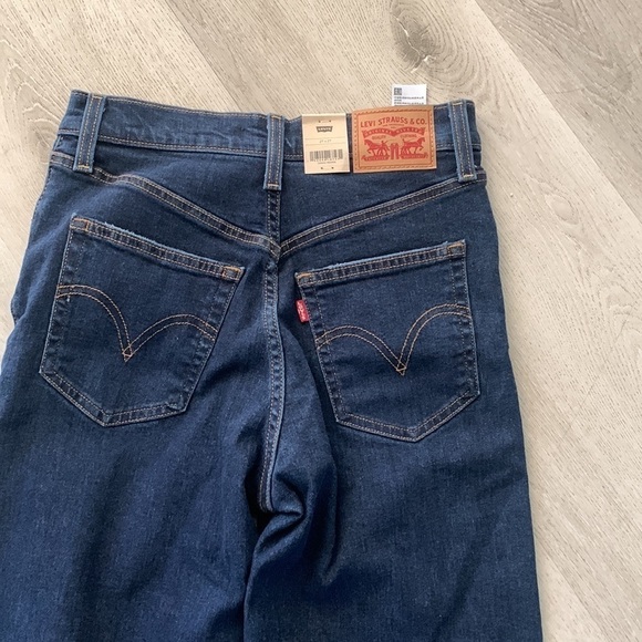 Levi's Ribcage Straight Ankle Jeans distressed dark Wash buttons fly NWT size 27 - Picture 16 of 16